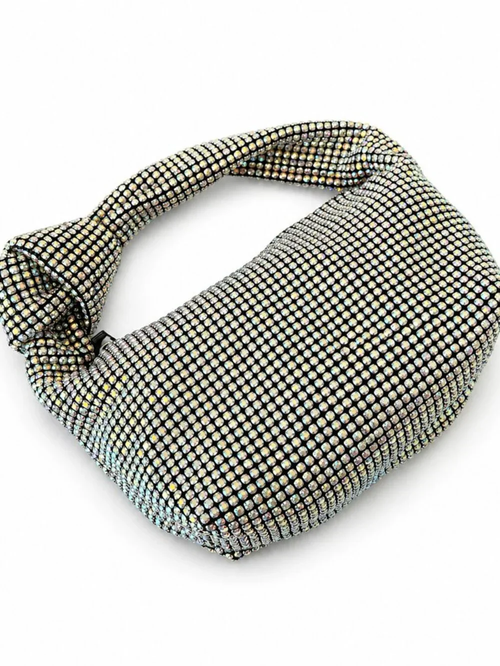 Madison West Knotted Aurora Boraelis Rhinestone Dumpling Evening Handbag